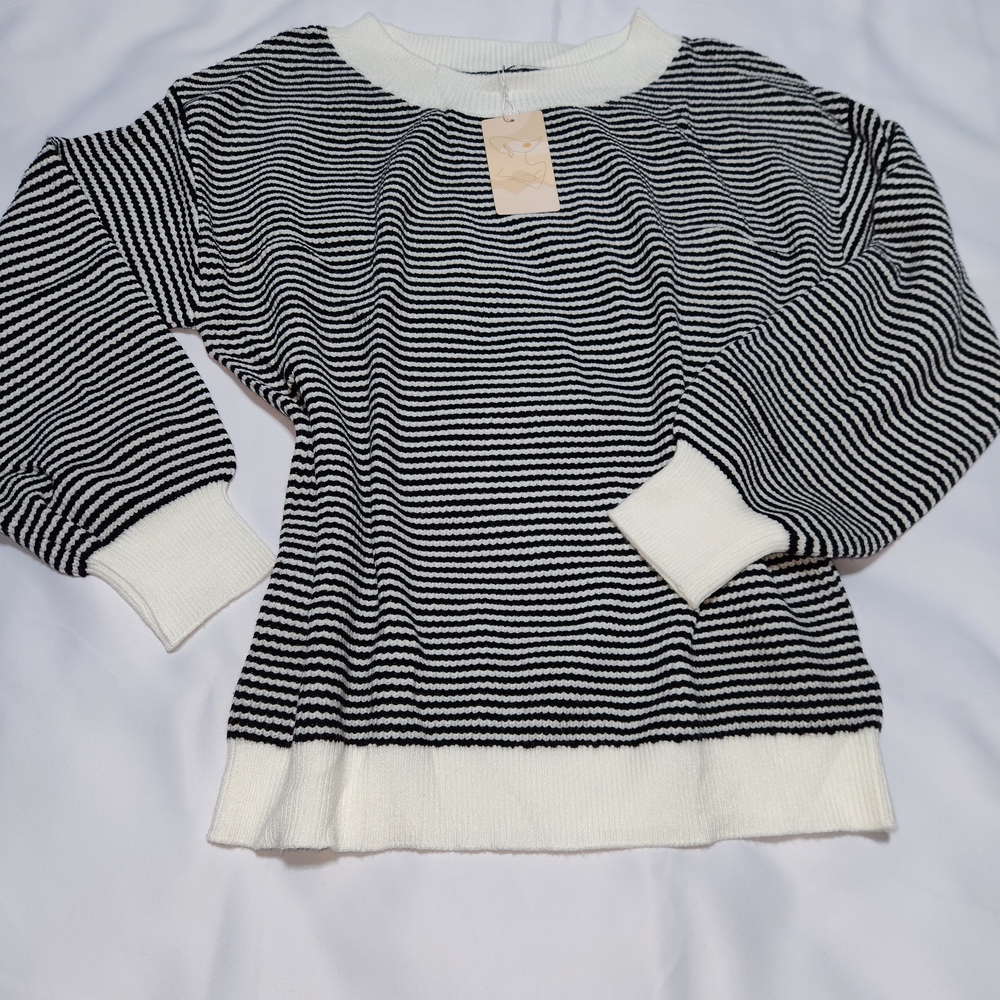 Black and White Striped Sweater